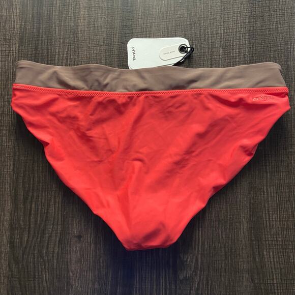 Prana Baja Bound Summer Wave Swim Bottom Women's M Rose Fire Colorblock Sporty - Picture 5 of 7